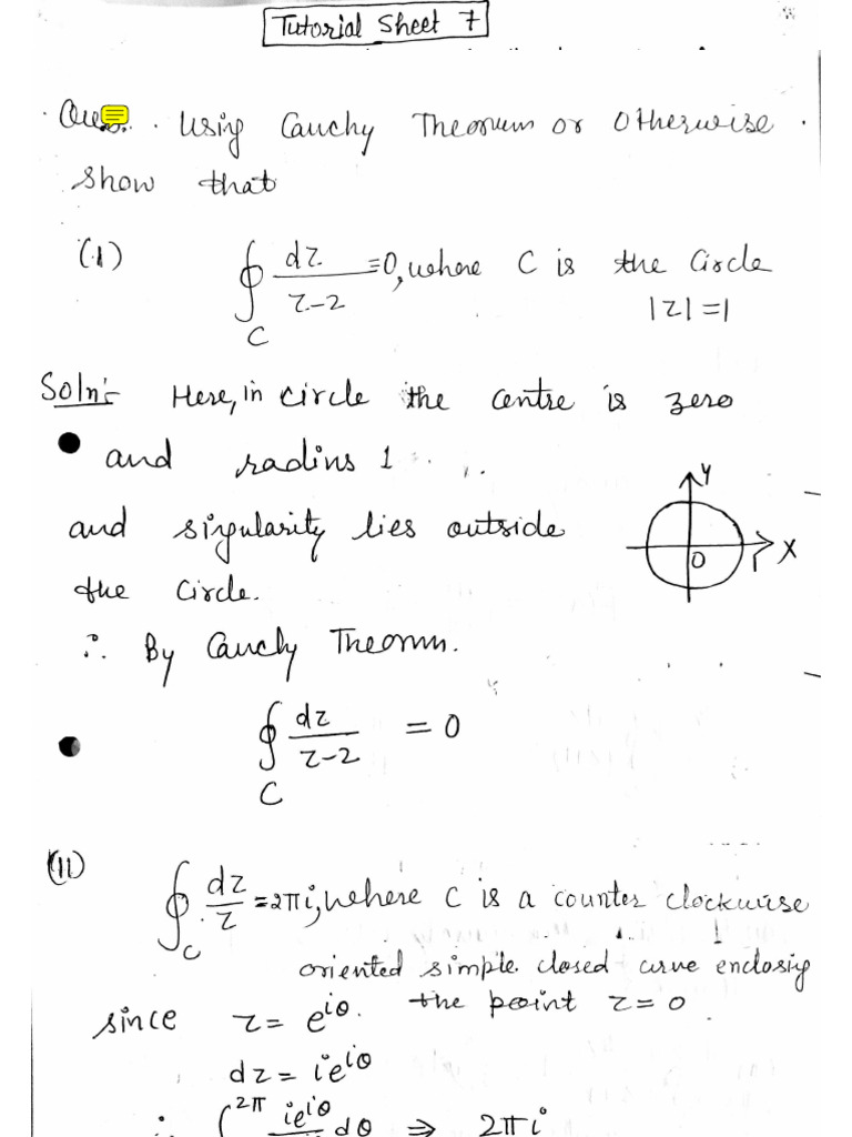 Tutorial Sheet 7 Solutions | PDF