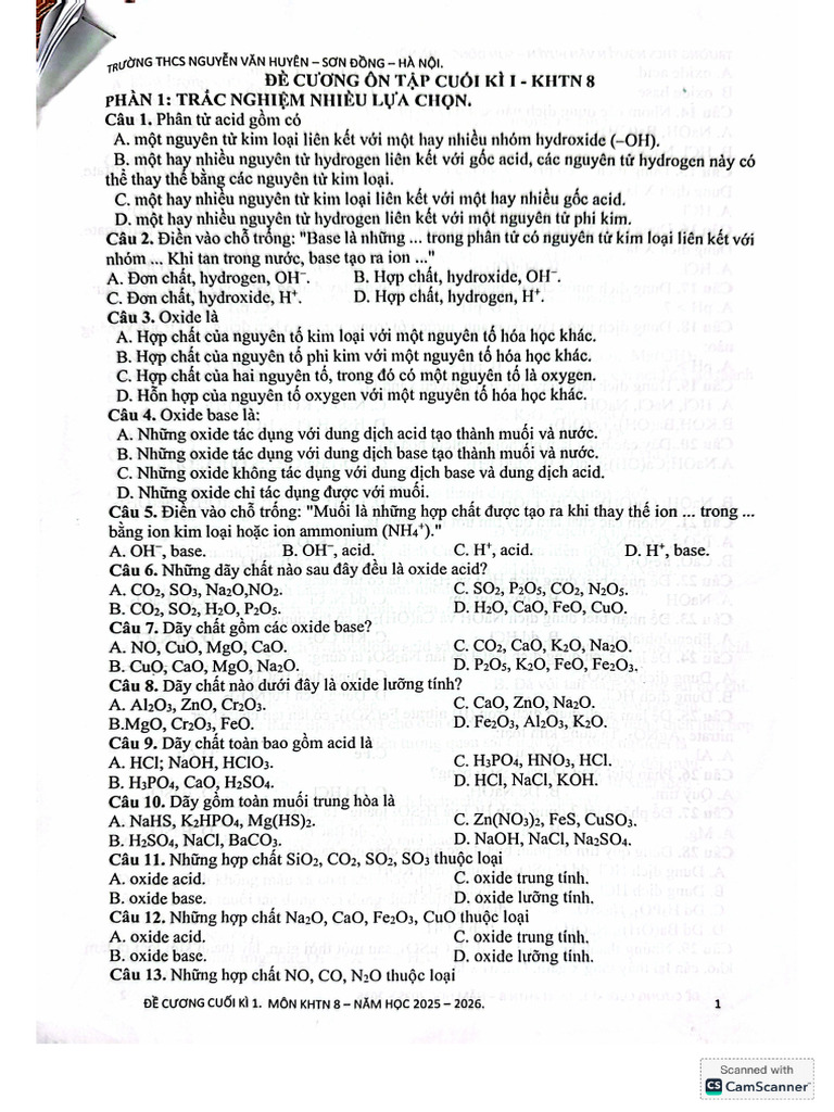 Đề KHTN Học Kỳ | PDF