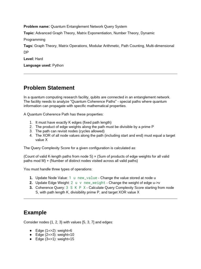Quantum Entanglement Network Query System | PDF | Graph Theory ...