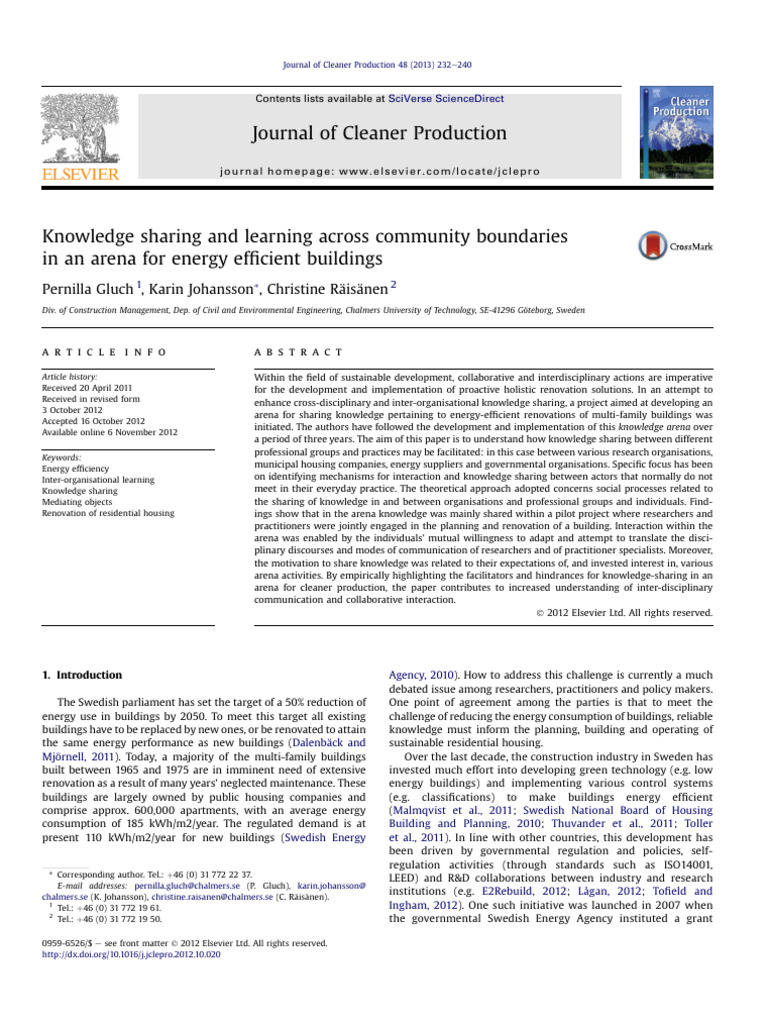 Knowledge Sharing and Learning Across Community Boundaries | PDF ...