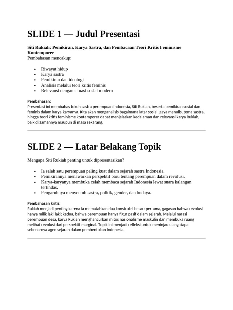 Bahan Presentasi Siti Rukiyah | PDF