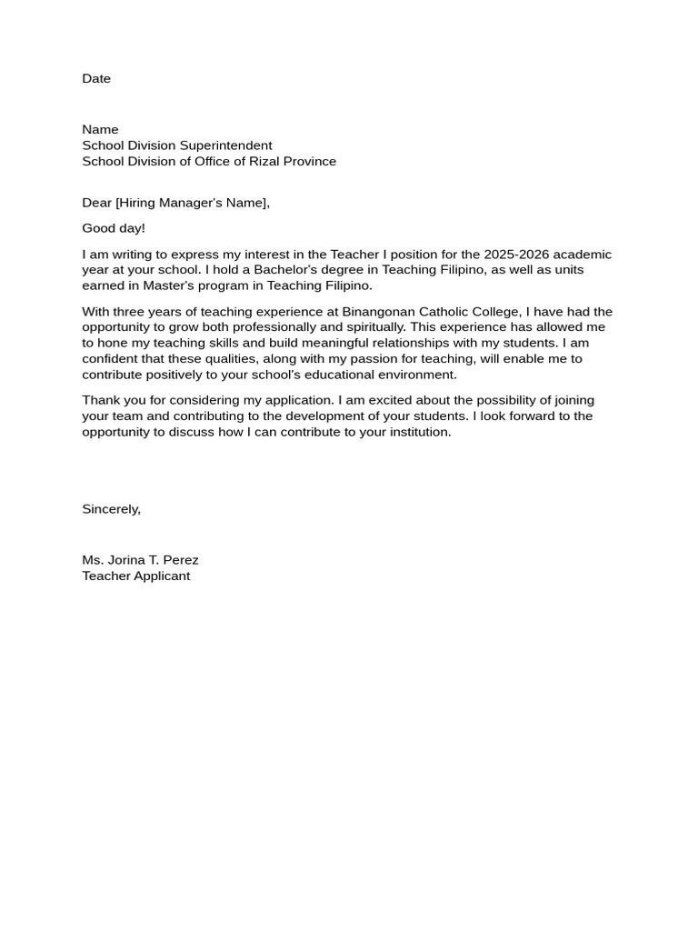DepEd Letter of Intent | PDF