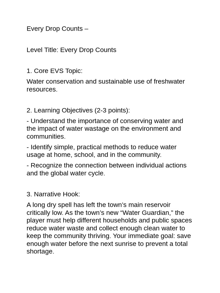 Every Drop Counts | PDF