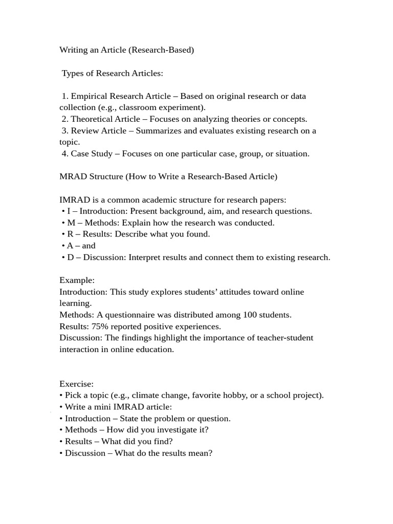 LESSON 22 Writing An Article | PDF | Learning | Cognition