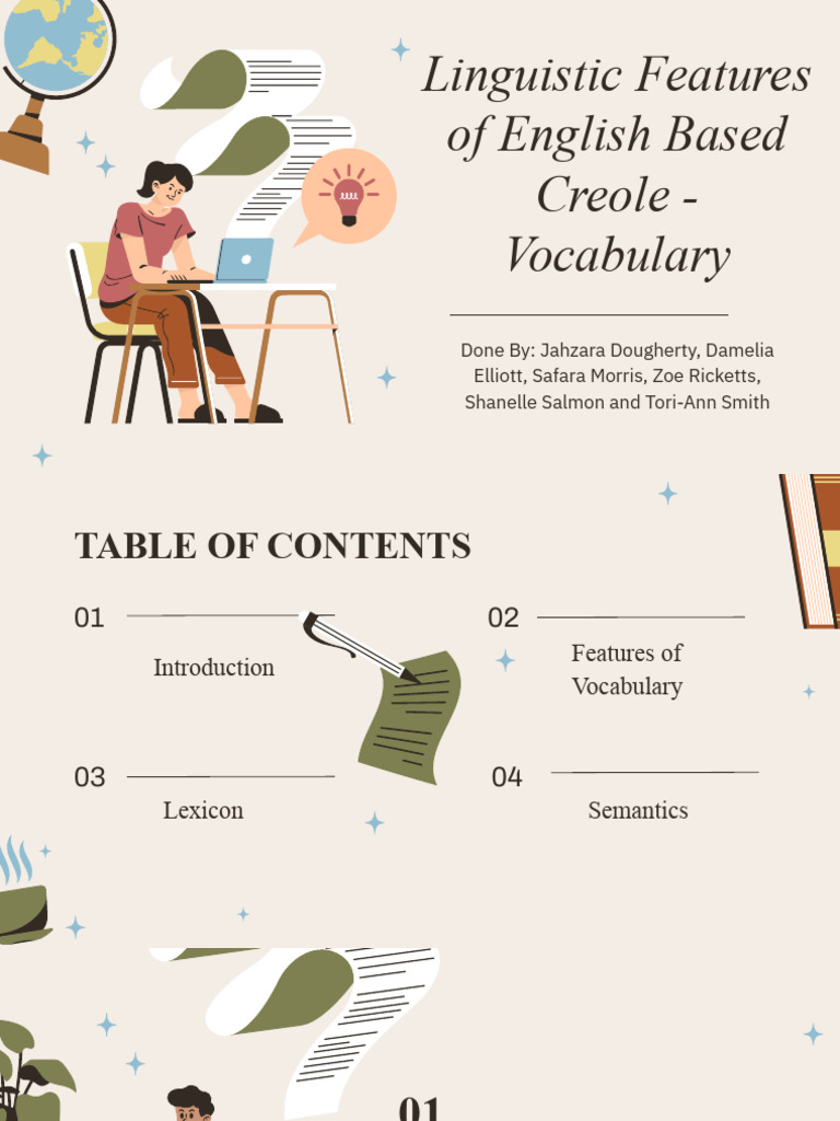 Linguistic Features of English Based Creole - Vocabulary | PDF ...