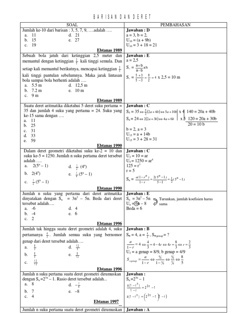 Soal Barisan Dan Deret  PDF