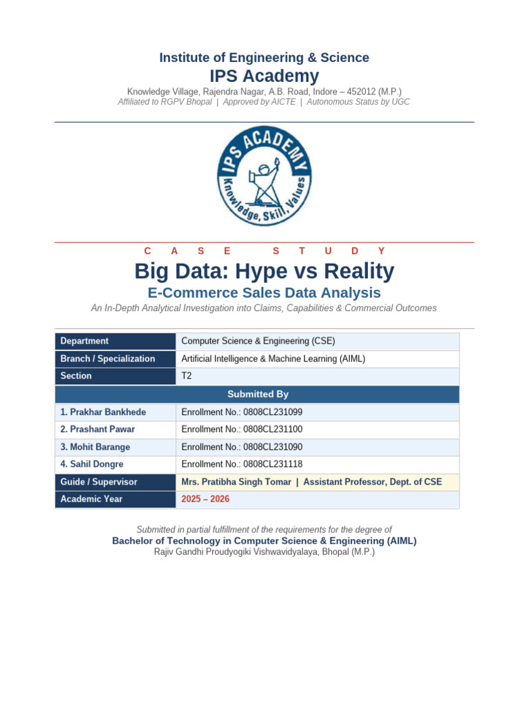 BigData CaseStudy Final | PDF | Big Data | Forecasting