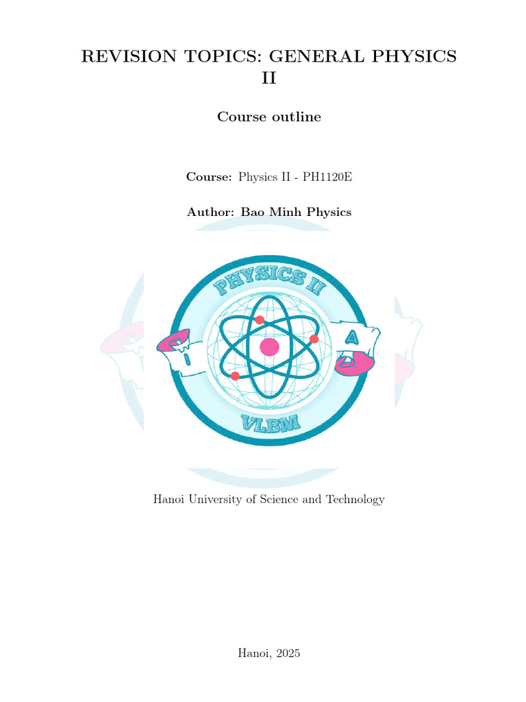 PH1120E Syllabus | PDF | Magnetic Field | Electromagnetic Induction
