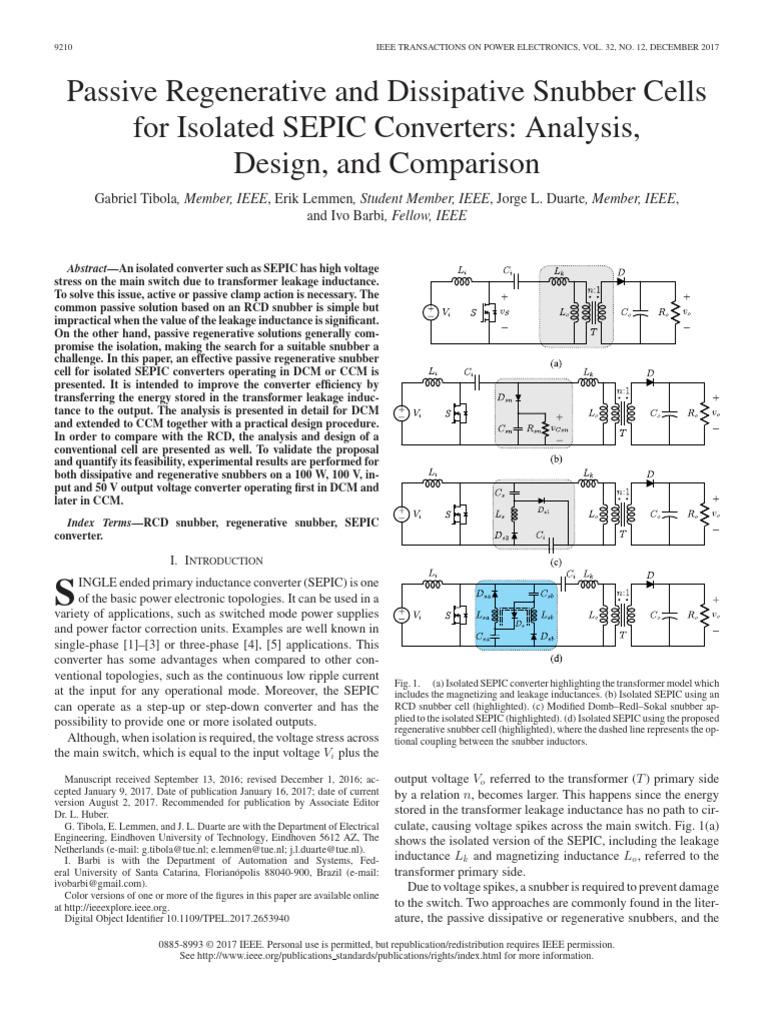 76 Passive Regenerative and Dissipative Snubber Cells For Isolated ...