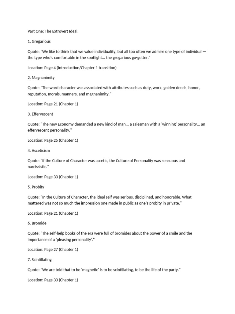 Quiet Part One - The Extrovert | PDF