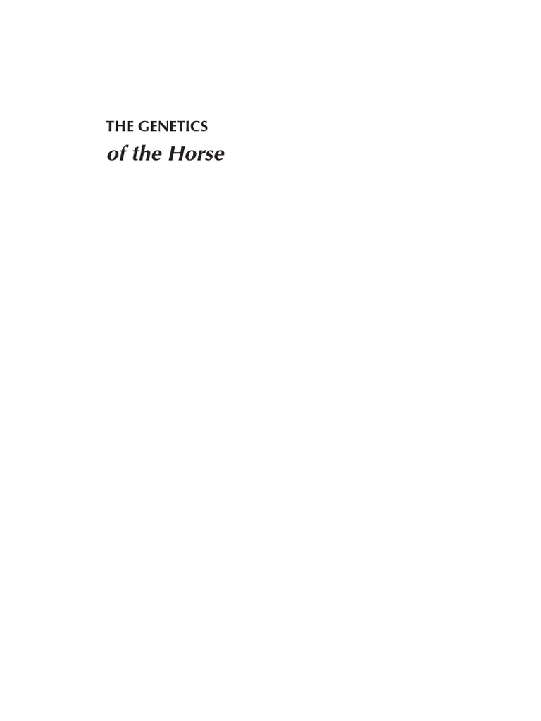 The Genetics of The Horse | PDF | Equus (Genus) | Mutation