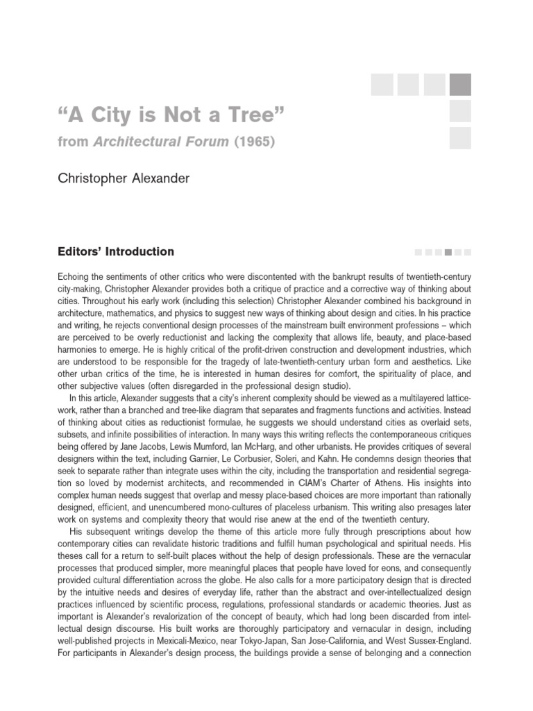 Christopher Alexander - A City Is Not A Tree | PDF | Empty Set