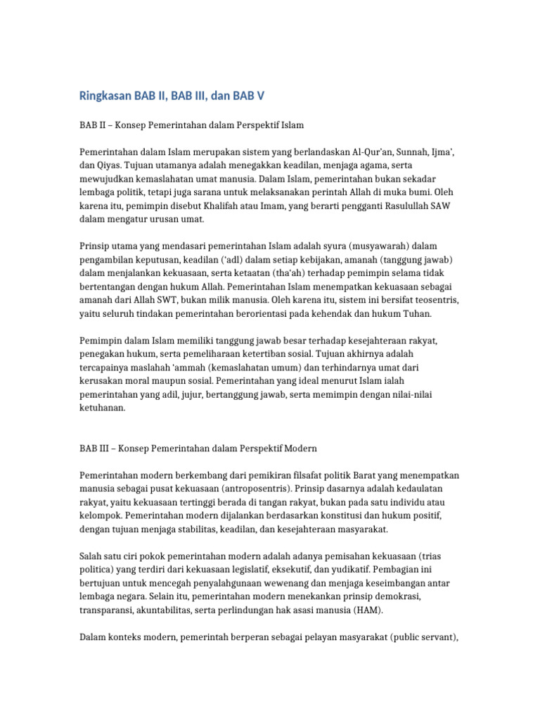 Ringkasan Bab II III V | PDF