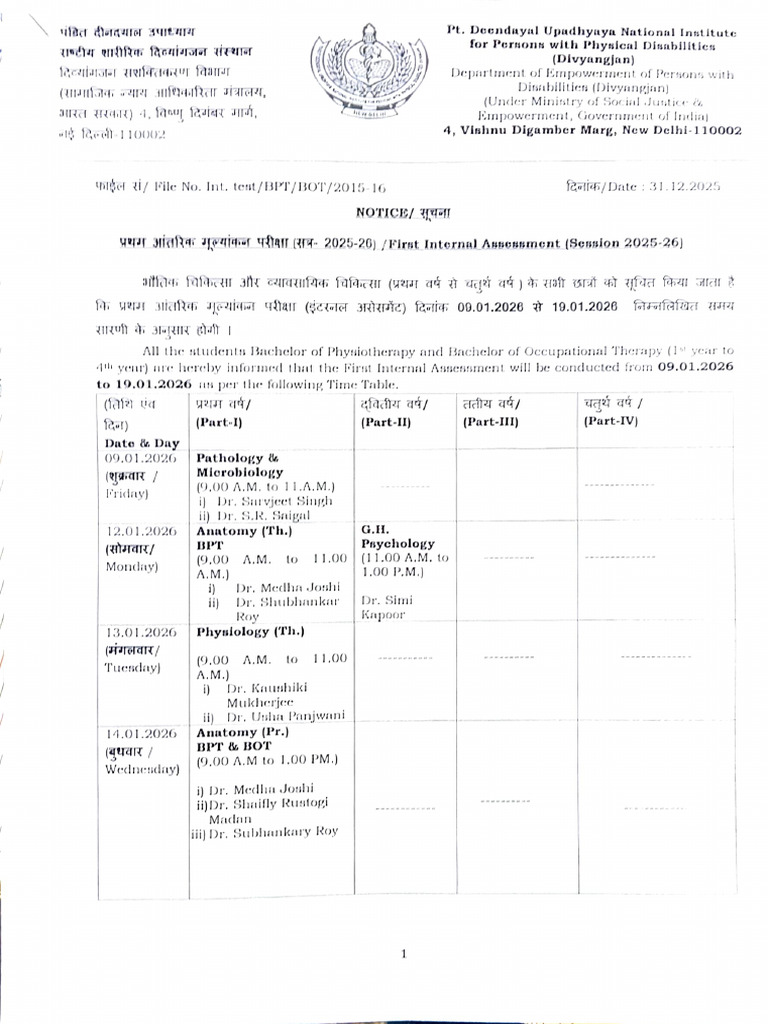 Internal Assessment Schedule | PDF | Social Programs | Health Care