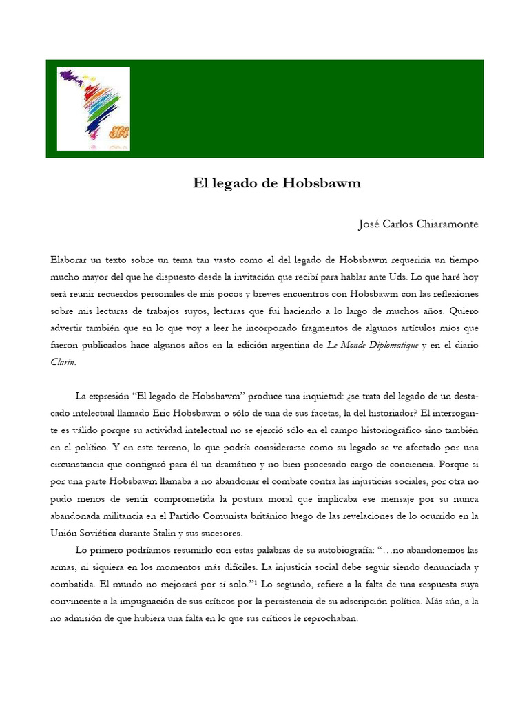El Legado de Hobsbawm | PDF | marxismo | Karl Marx