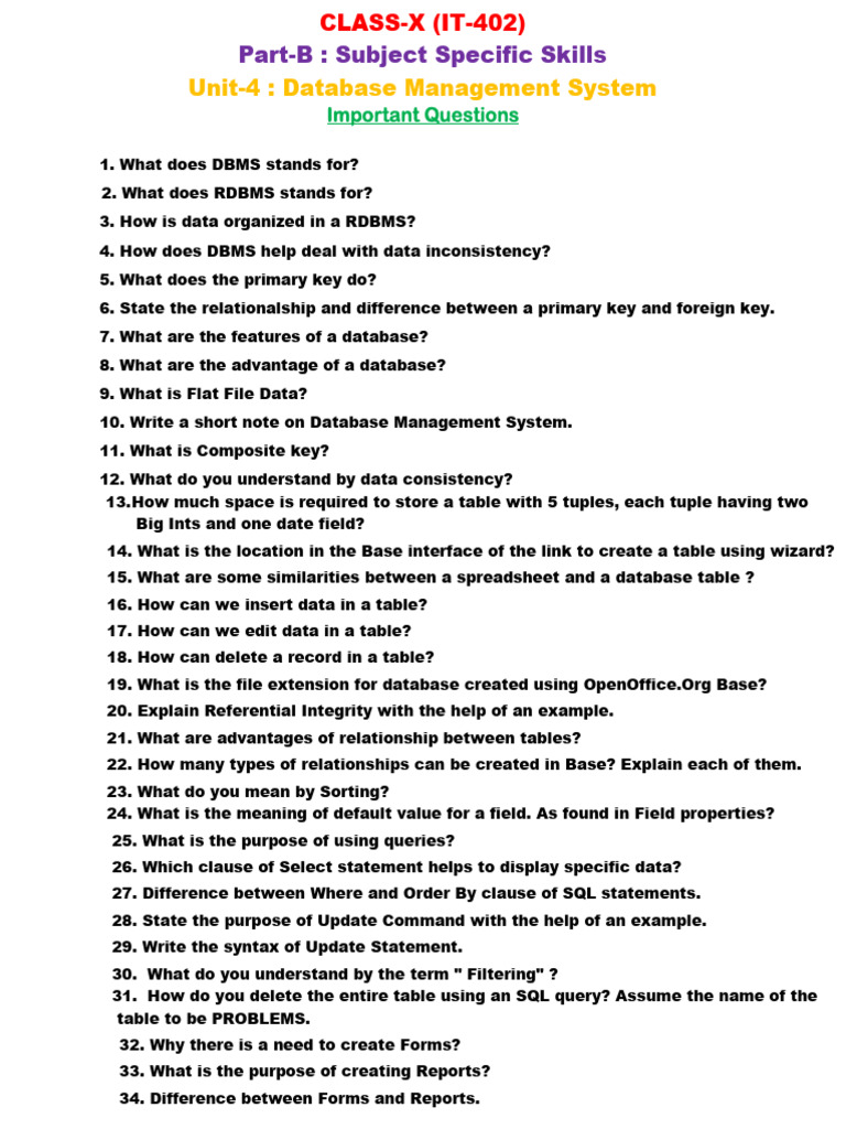 Dbms Questions | PDF