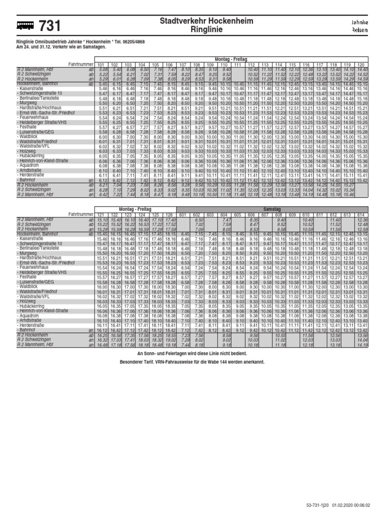Fahrplan RingJet | PDF