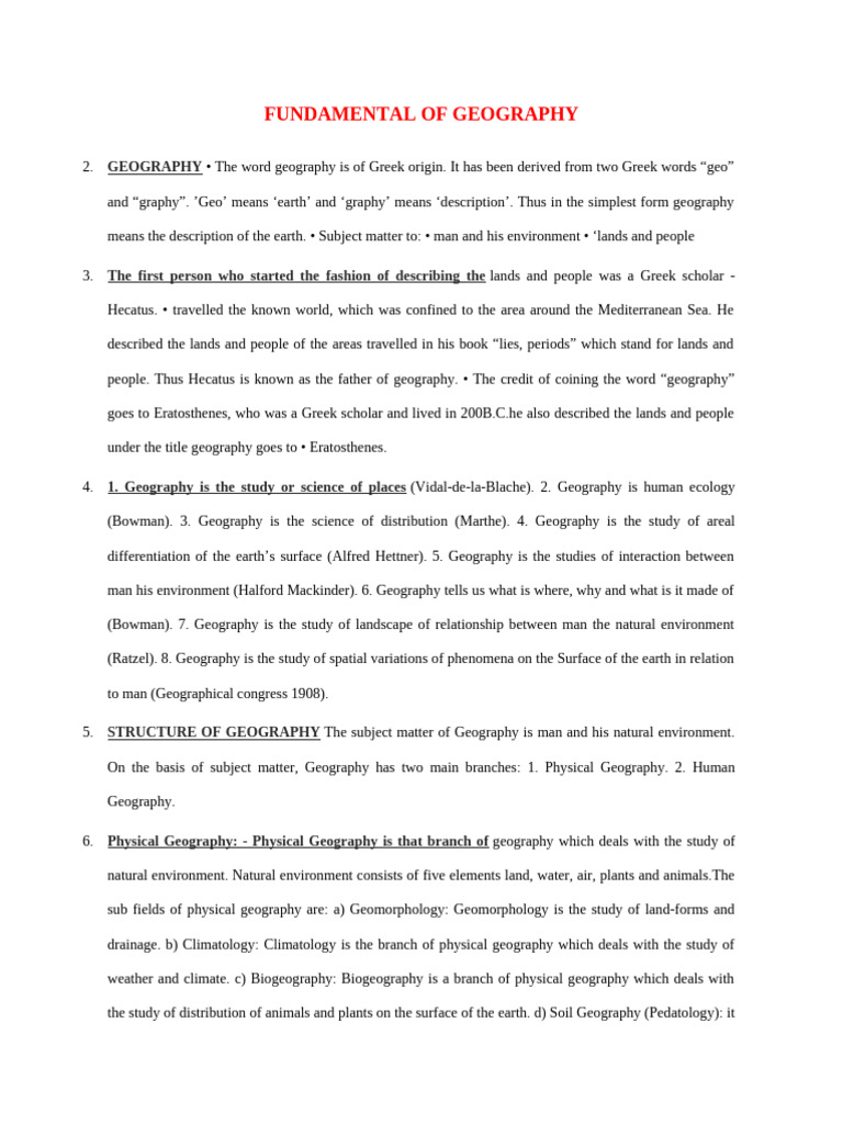 Fundamenatls of Geography | PDF | Geography | Physical Geography