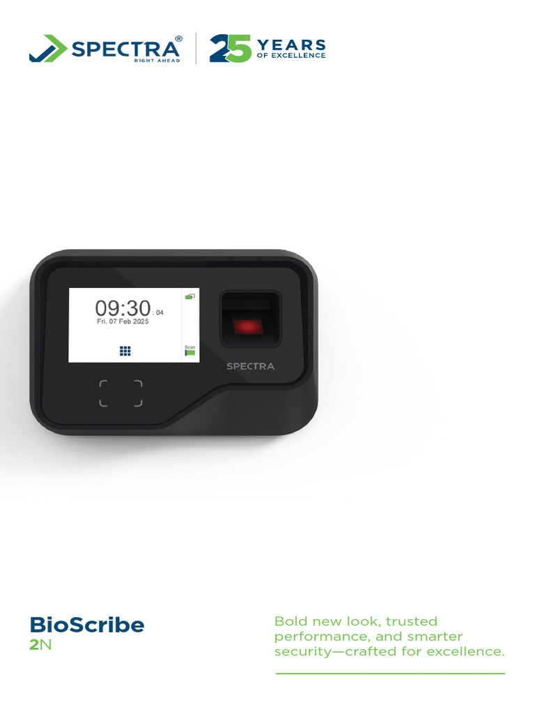 SPECTRA BIOSCRIBE 2N-01-001 - Biometric AcessControlSystem | PDF ...