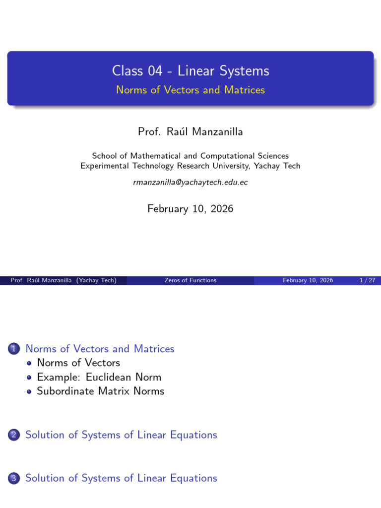 Class 04 - LS-Matrices Vectors and Scalars v1 | PDF | Norm (Mathematics ...