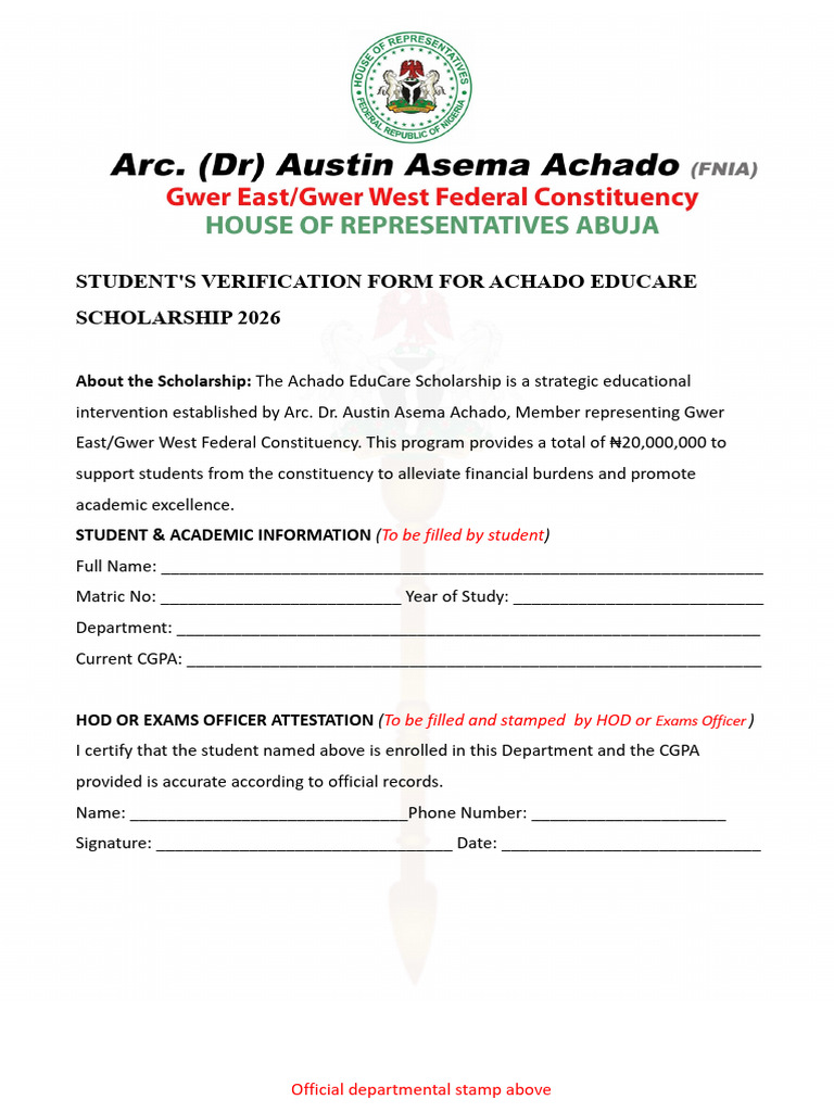 AES 2026 HOD Verification Form | PDF