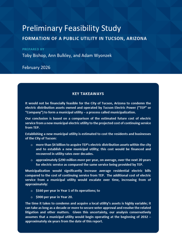 TEP Study On Tucson Public Electric Utility | PDF | Taxes | Public Utility