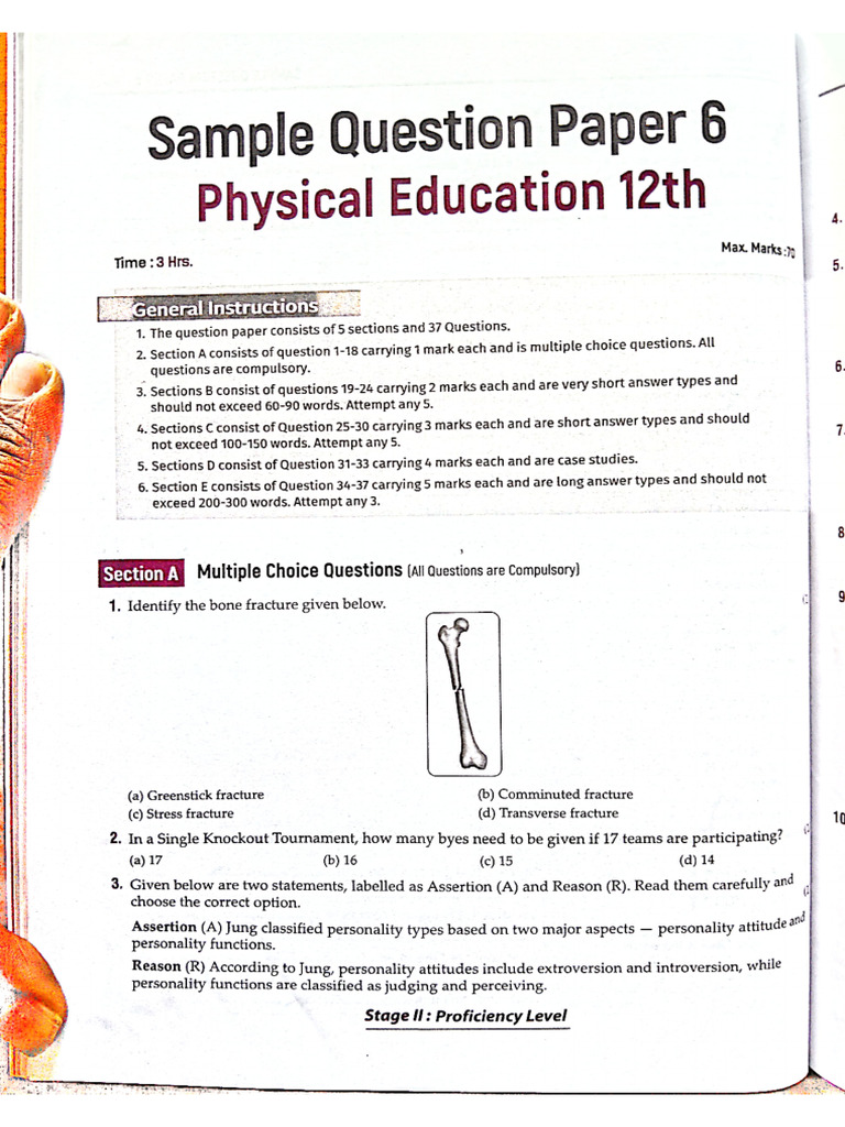 Class12 PE Sample Paper 6 With Keys | PDF
