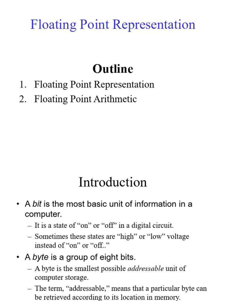 Floating Point Representation | PDF | Multiplication | Arithmetic