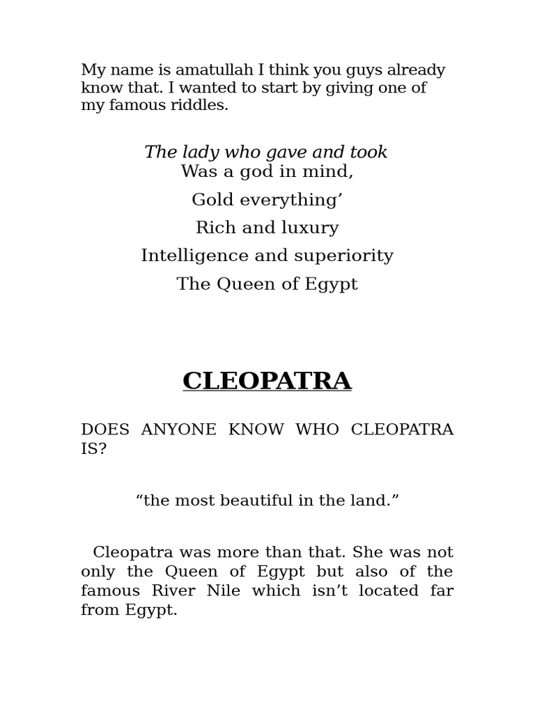 Cleopatra | PDF