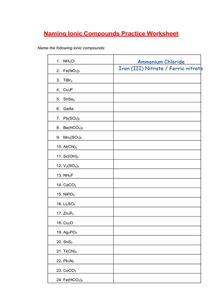 Naming Practice | PDF