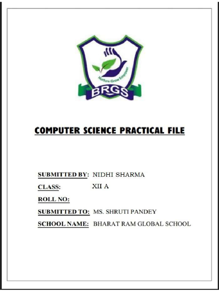 Cover Page Cs | PDF