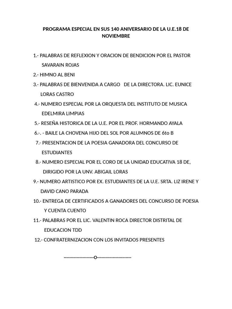Programa u.e. | PDF
