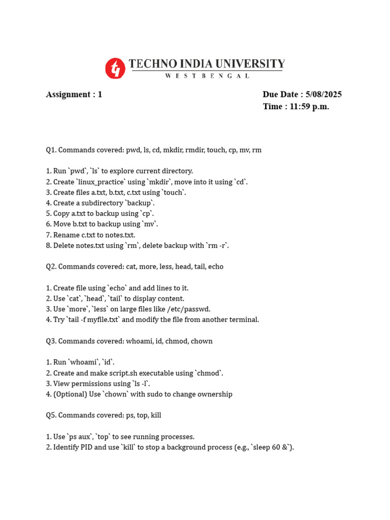 OS+Assignment+1 1 | PDF