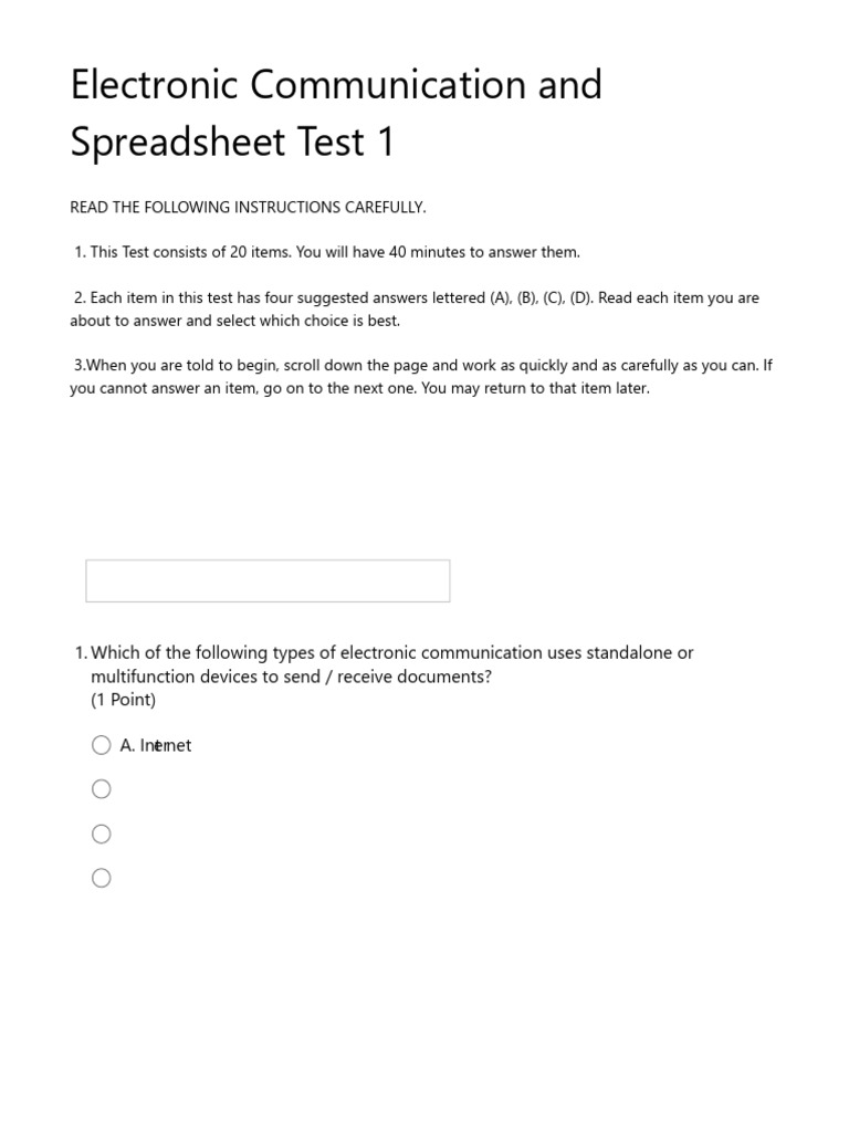 4B 4AA EDPM Electronic Comunication Spreadsheet Test 1sem 2 | PDF ...