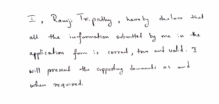 Hand Written Declaration | PDF