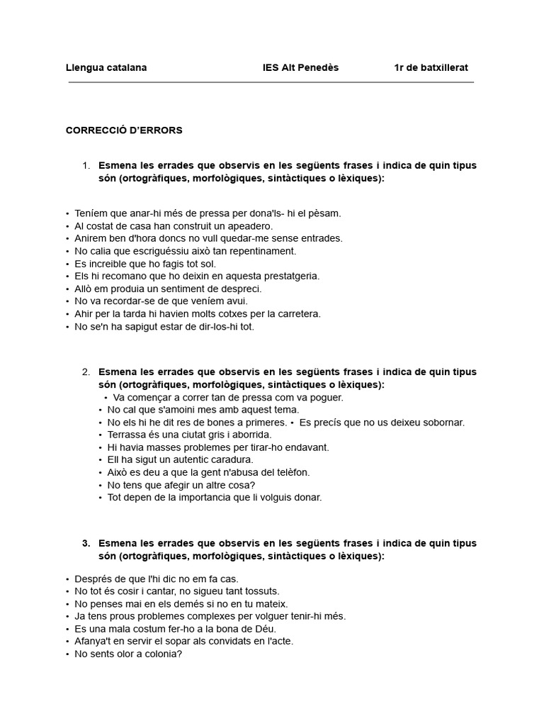 Correcció D'errors | PDF