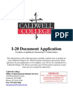 I-20 Document Application: (Certificate of Eligibility For International F-1 Student Status)