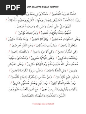 Doa Solat Terawih N Solat Witir Pdf