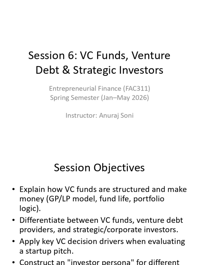 Session6 VC VD Strategic | PDF | Venture Capital | Corporate Finance