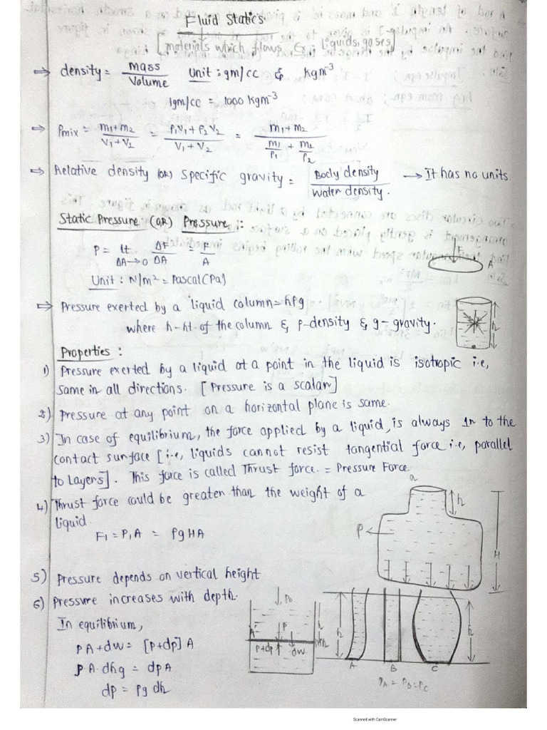 11.fluid Statics | PDF