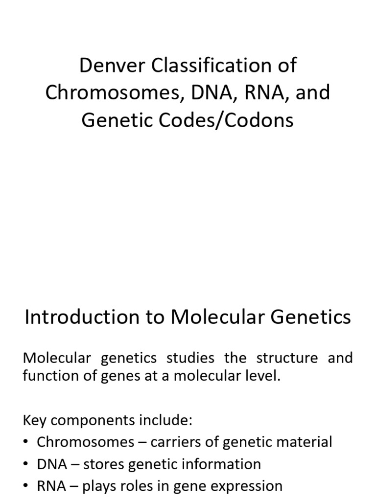 Denver Classification Genetics | PDF