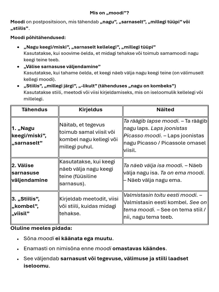 Mis On Moodi | PDF