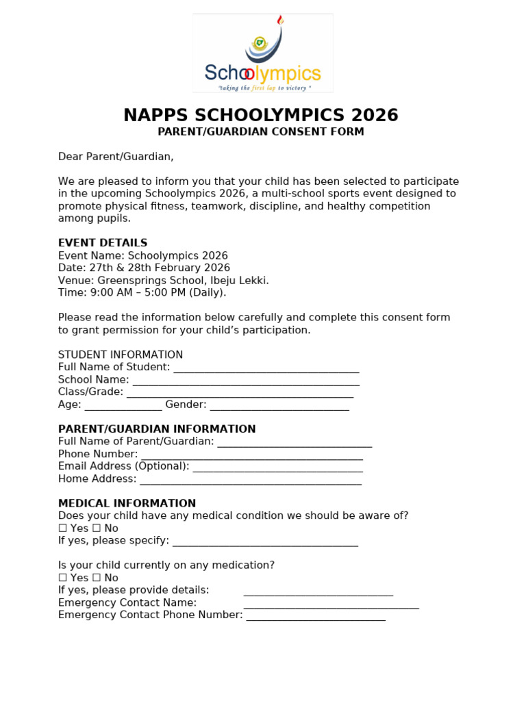 Parent Guardian Consent Form | PDF