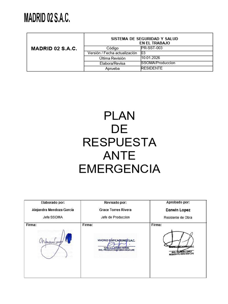 Plan de Primera Respuesta MADRID02 | PDF | Reanimación cardiopulmonar ...