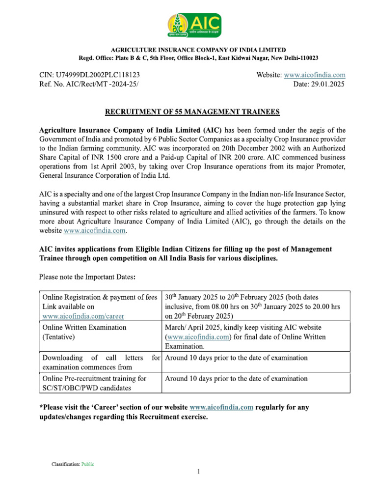 Aic Notifcation | PDF
