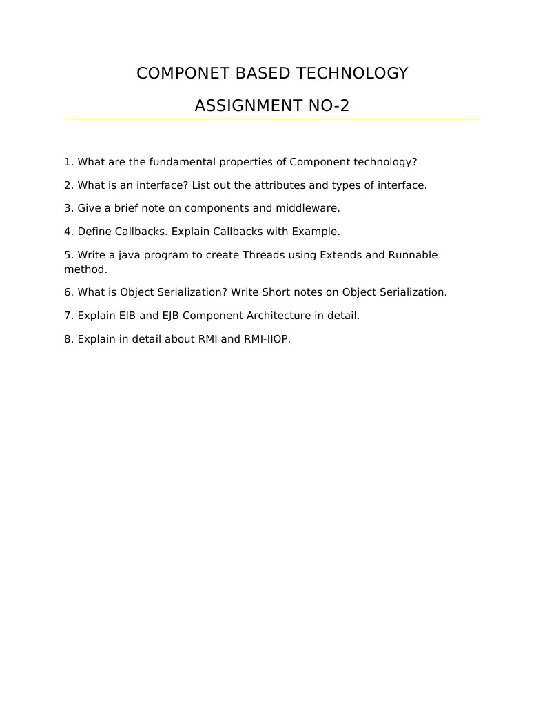 Component-Based Technology Assignment Guide | PDF