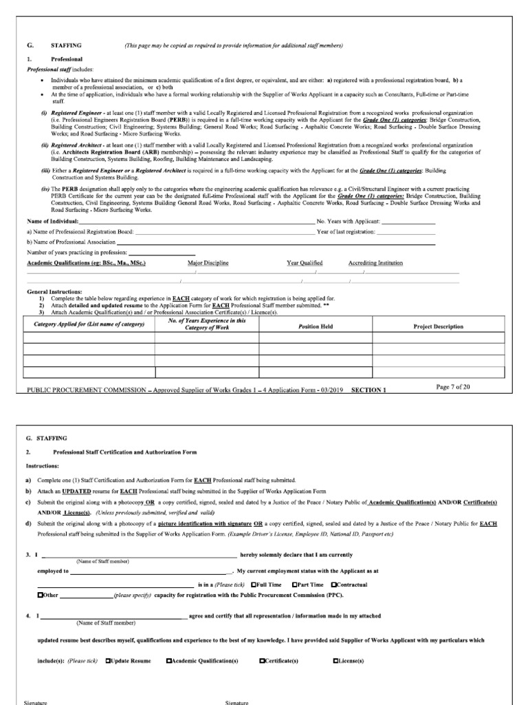 Staff Certification Authorization Forms (Works1 4) (ALL PAGES) | PDF