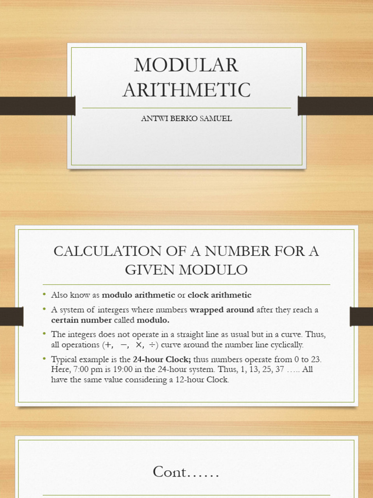 Modular Arithmetic | PDF | Multiplication | Algebra