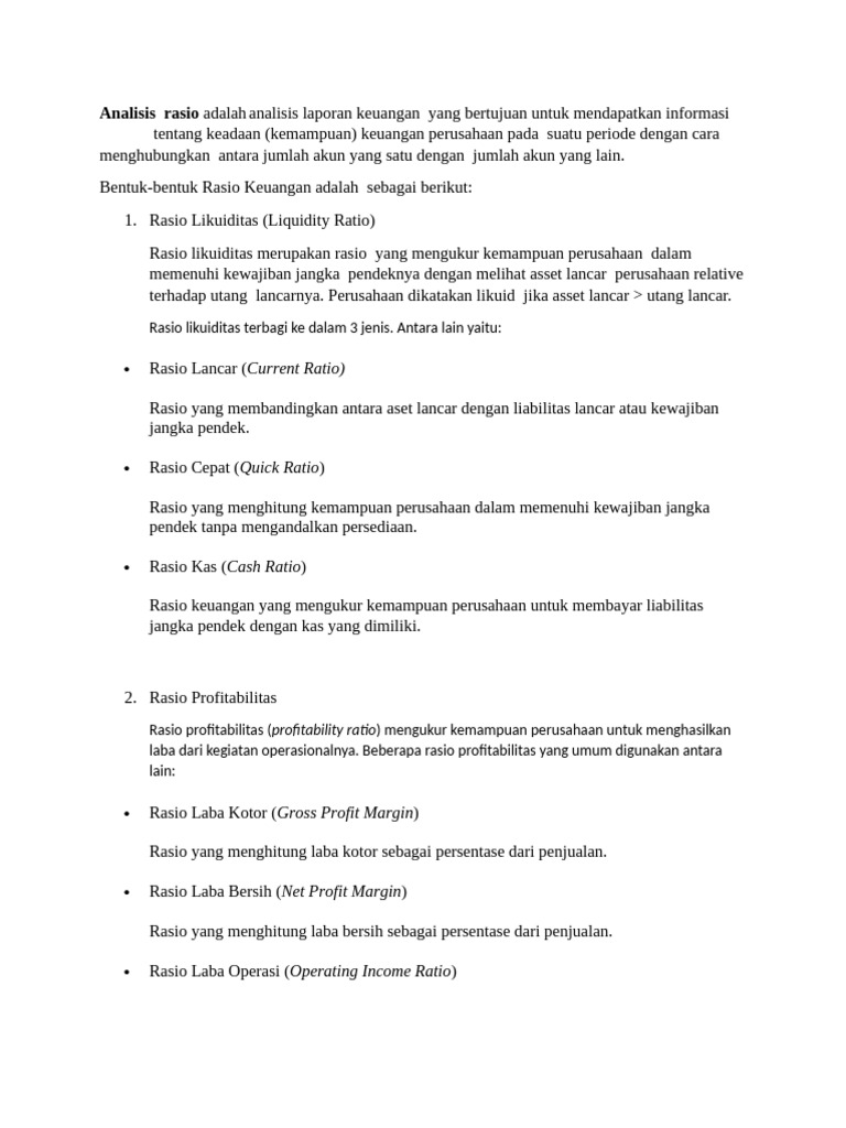 Pengertian Rasio | PDF