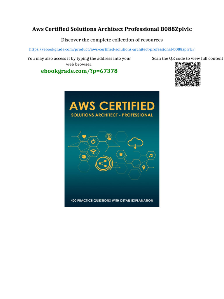 AWS Certified Solutions Architect Professional B088ZPLVLC PDF Available ...